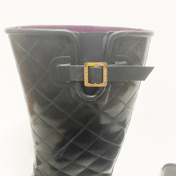 SPERRY TOPSIDER Nellie Black Quilted Rain Boots - Picture 11 of 12